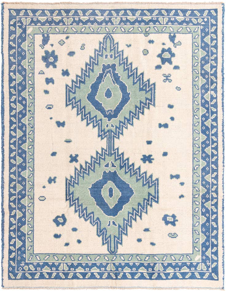 Detail image of 8' x 10' Hand Knotted Oushak Wool Rug