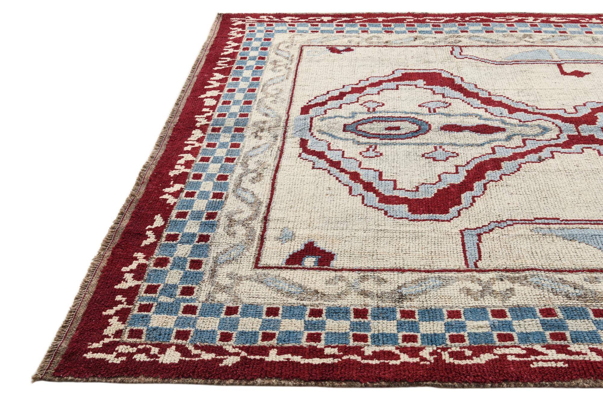 8' 2 x 10' 7 Hand Knotted Oushak Wool Rug