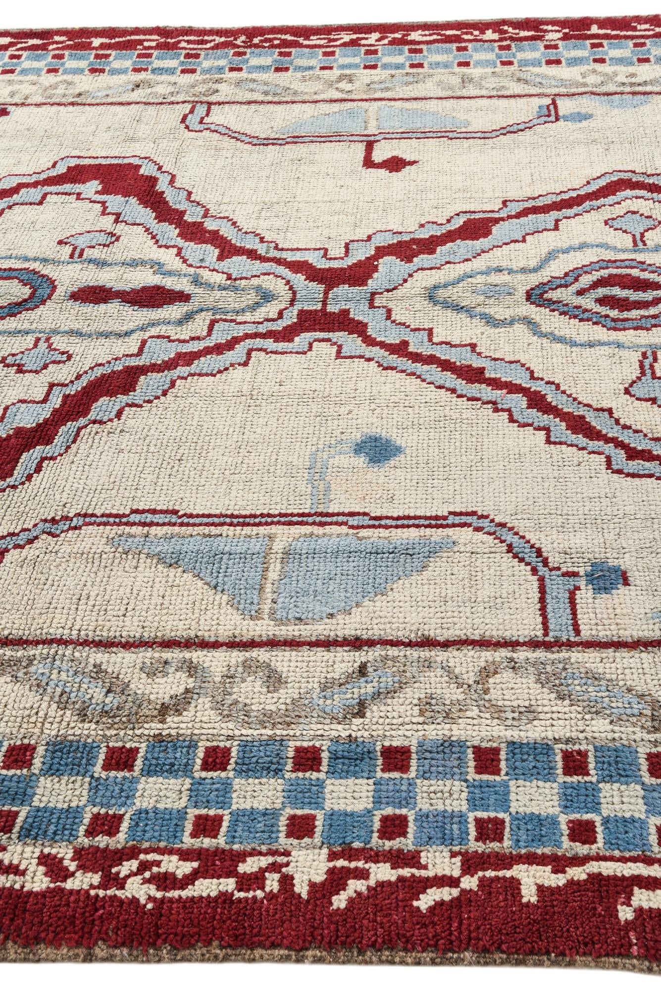 8' 2 x 10' 7 Hand Knotted Oushak Wool Rug