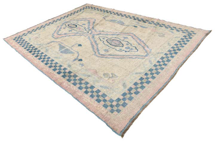 8' x 10' 7 Hand Knotted Oushak Wool Rug