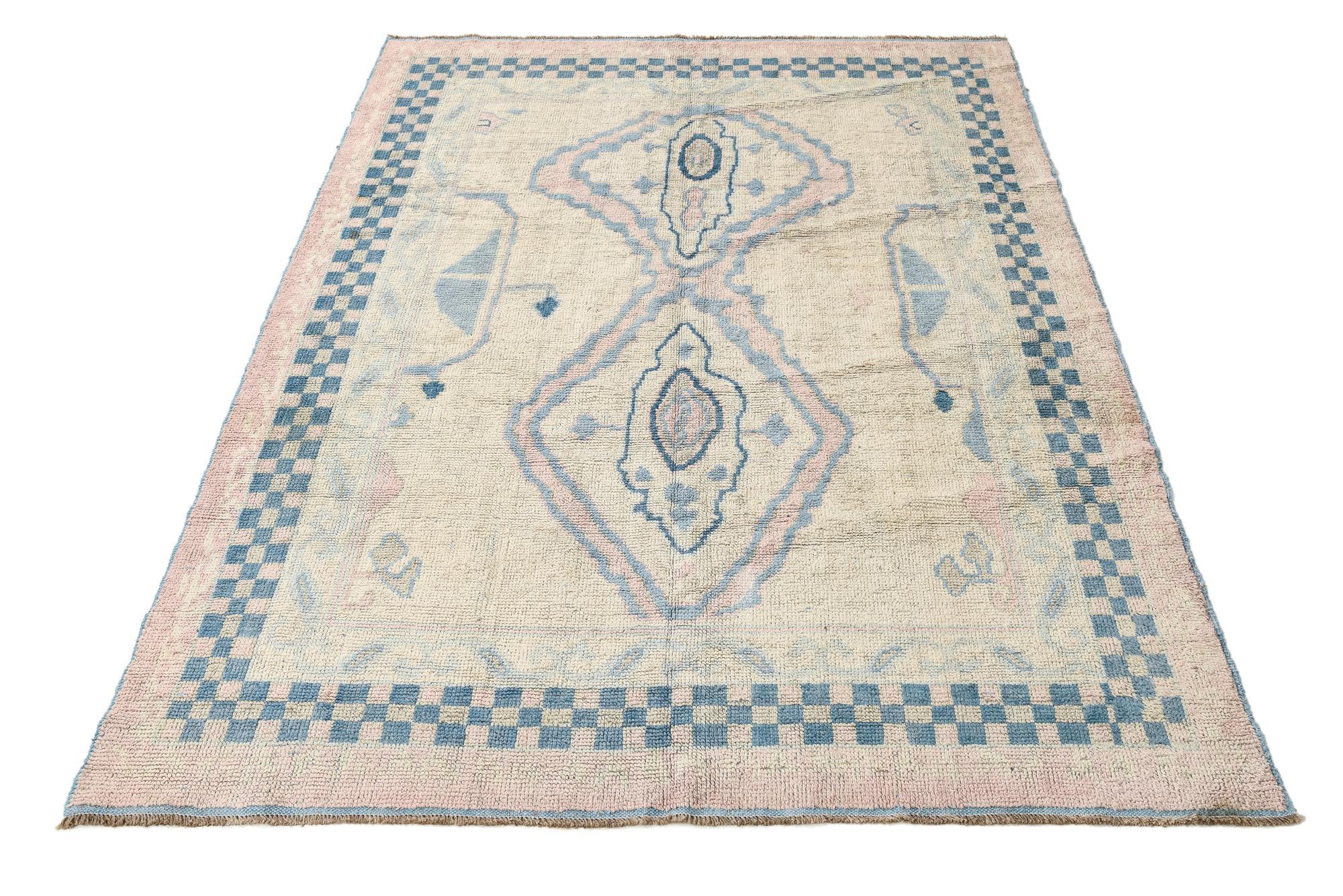 8' x 10' 7 Hand Knotted Oushak Wool Rug