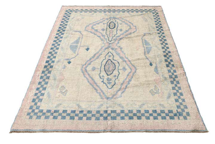 8' x 10' 7 Hand Knotted Oushak Wool Rug