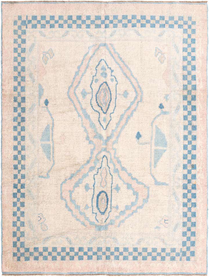 8' x 10' 7 Hand Knotted Oushak Wool Rug