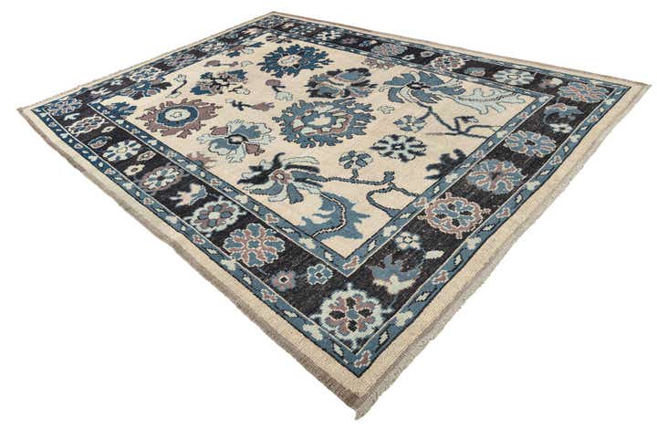 9' 1 x 12' 3 Hand Knotted Oushak Wool Rug
