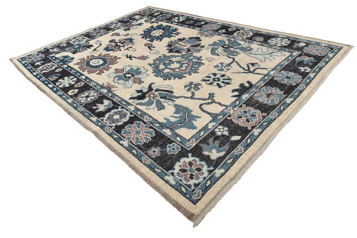 Detail image of 9' 1 x 12' 3 Hand Knotted Oushak Wool Rug