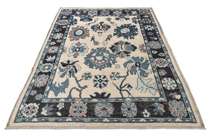 Detail image of 9' 1 x 12' 3 Hand Knotted Oushak Wool Rug