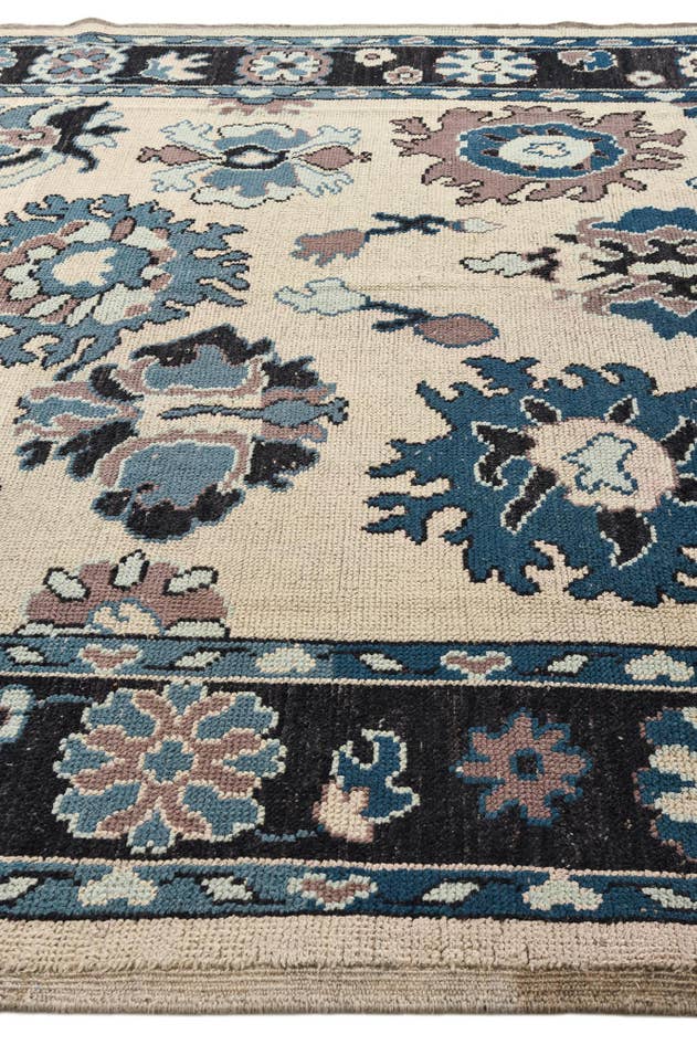 Detail image of 9' 1 x 12' 3 Hand Knotted Oushak Wool Rug