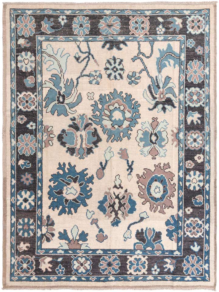 9' 1 x 12' 3 Hand Knotted Oushak Wool Rug
