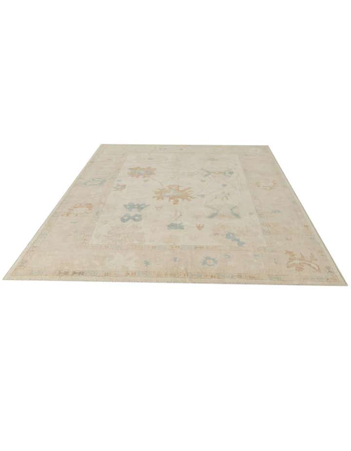 9' x 11' Hand Knotted Oushak Wool Rug