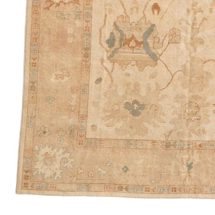 9' x 11' Hand Knotted Oushak Wool Rug