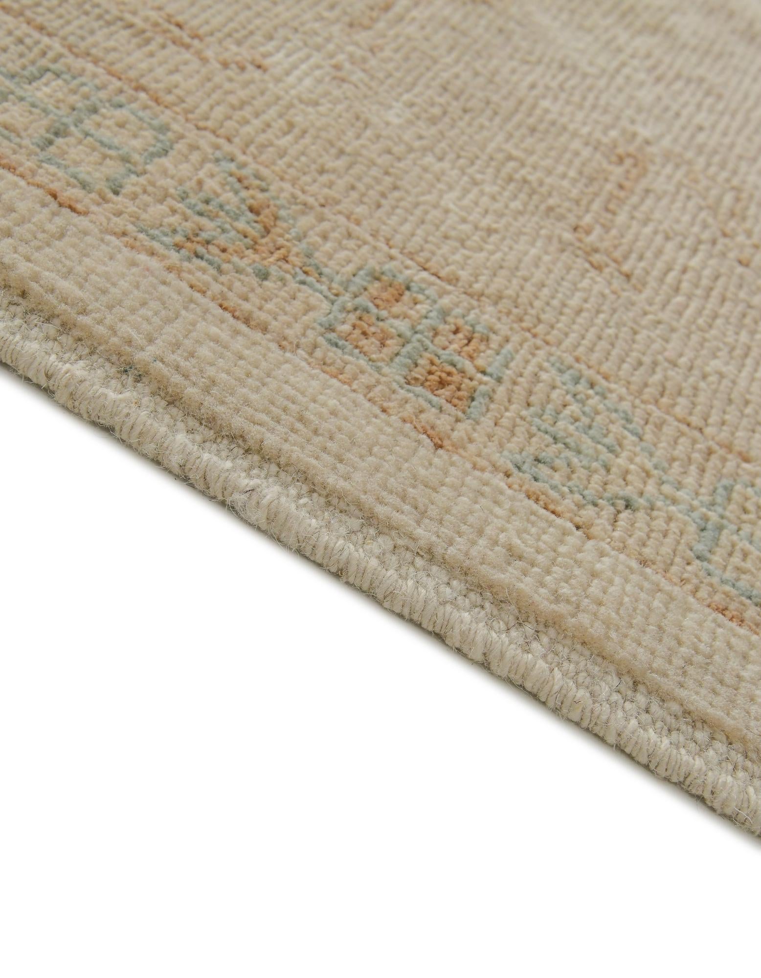 9' x 11' Hand Knotted Oushak Wool Rug