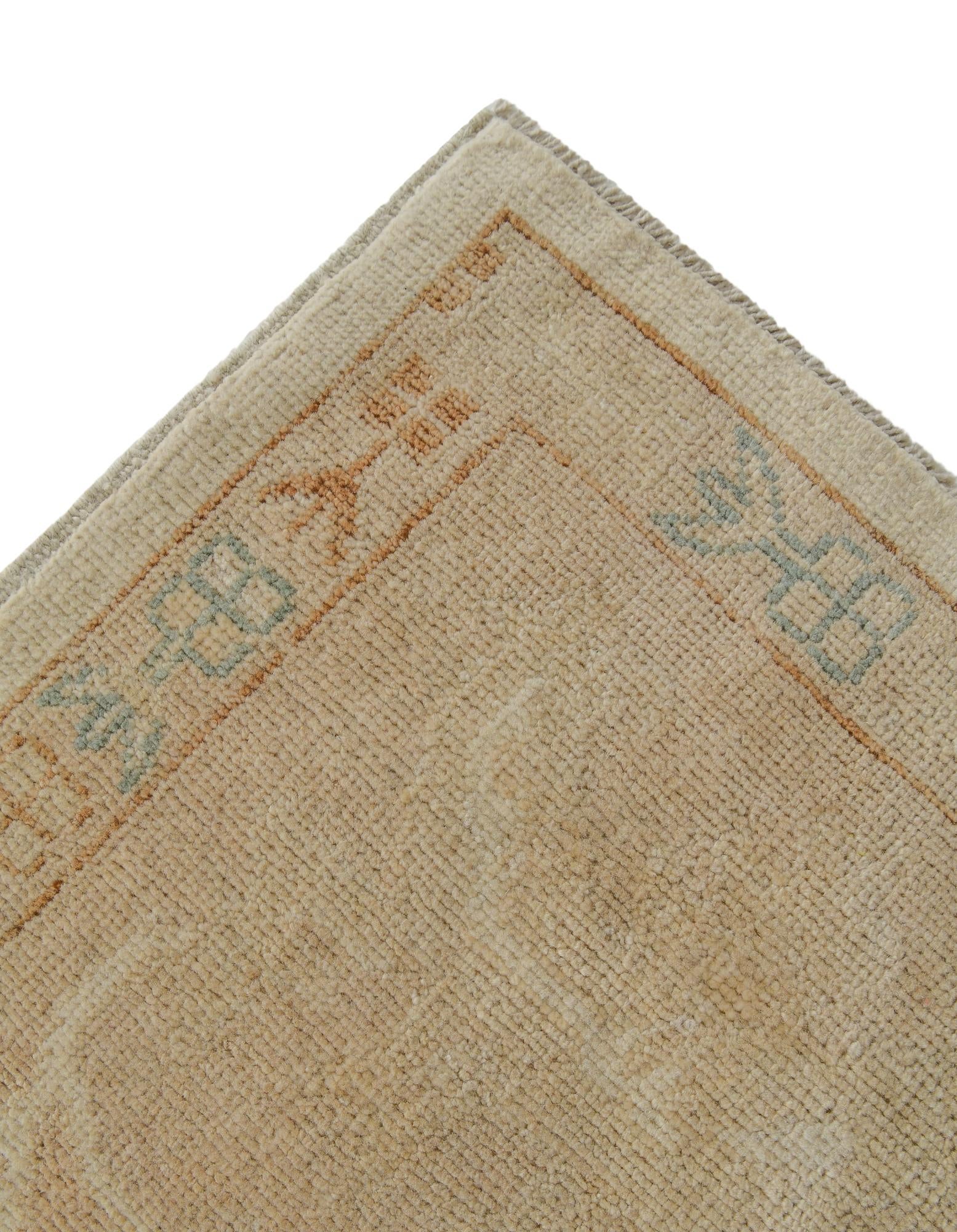 9' x 11' Hand Knotted Oushak Wool Rug