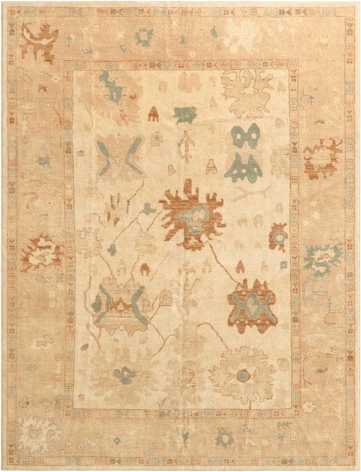 Detail image of 9' x 11' Hand Knotted Oushak Wool Rug