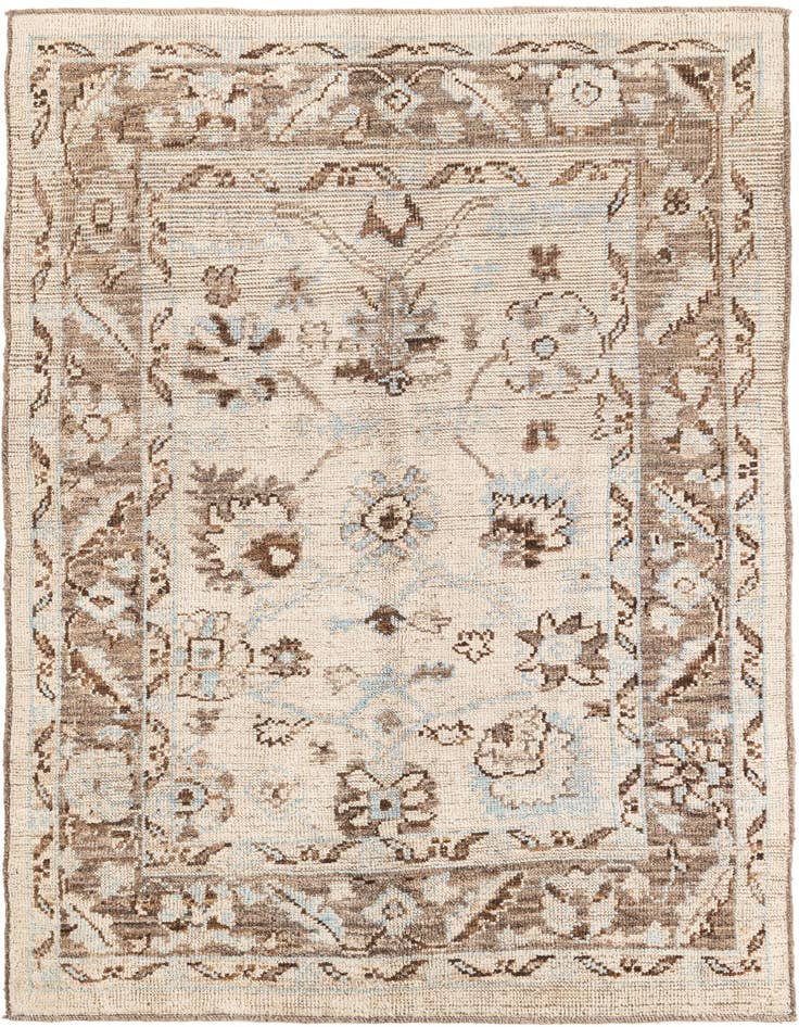 Detail image of 6' 5 x 8' 10 Hand Knotted Oushak Wool Rug