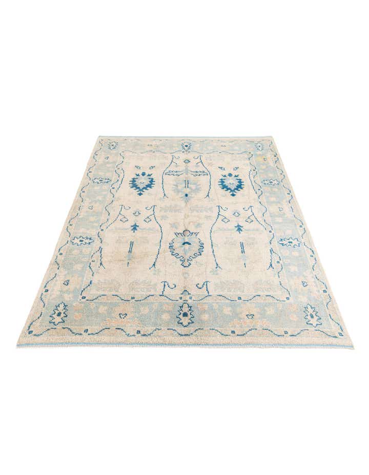 7' 8 x 9' 10 Hand Knotted Oushak Wool Rug