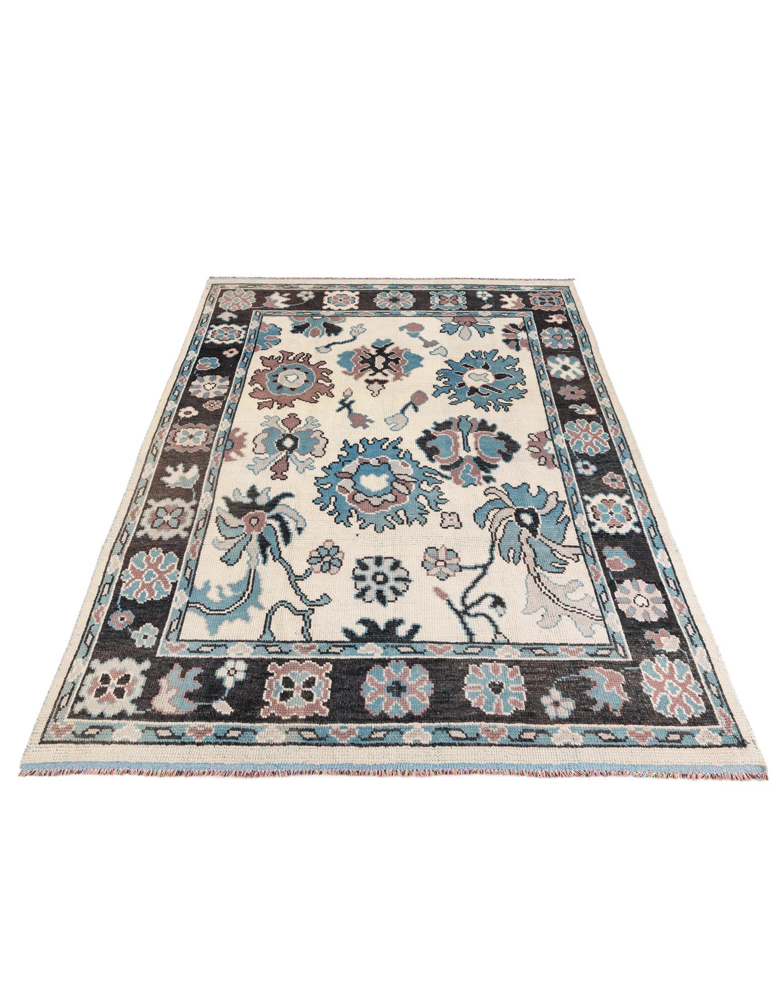 7' 5 x 10' 1 Hand Knotted Oushak Wool Rug