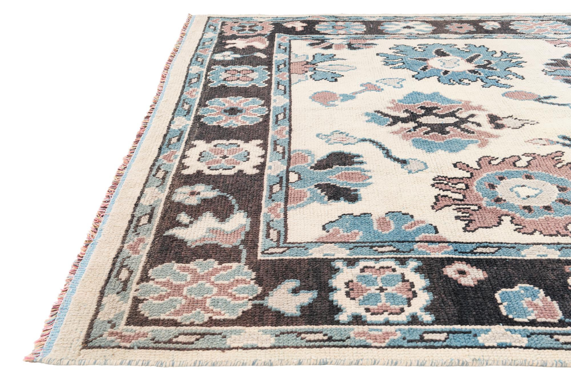 7' 5 x 10' 1 Hand Knotted Oushak Wool Rug