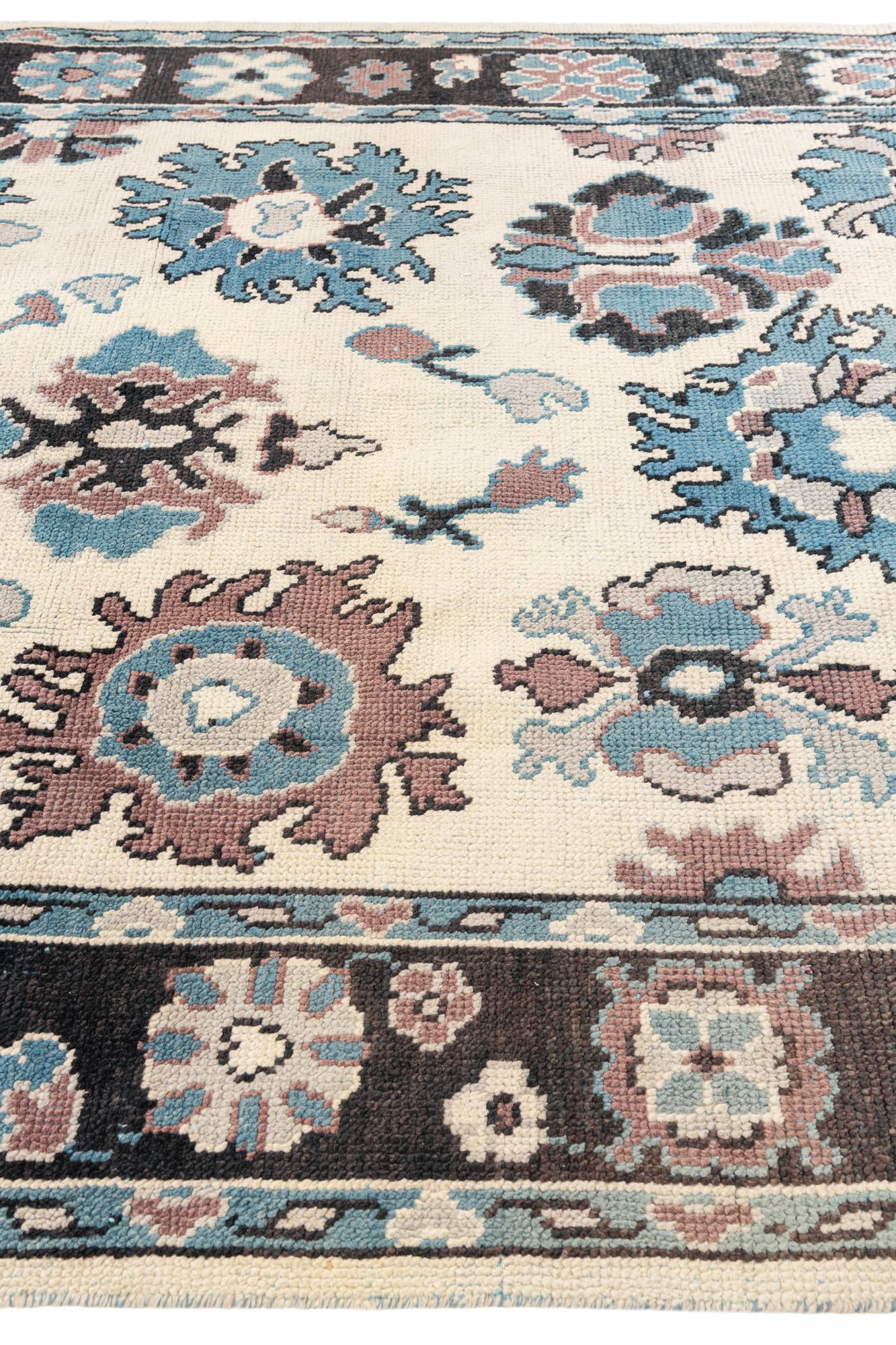 7' 5 x 10' 1 Hand Knotted Oushak Wool Rug