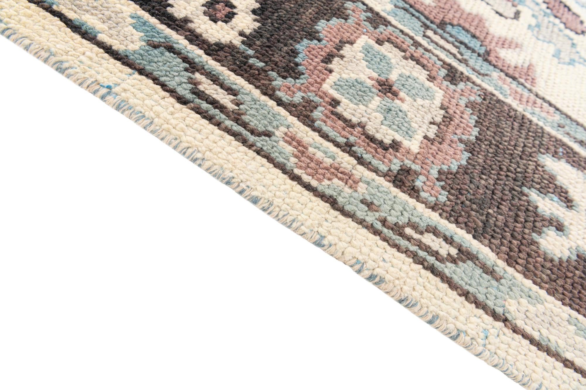 7' 5 x 10' 1 Hand Knotted Oushak Wool Rug