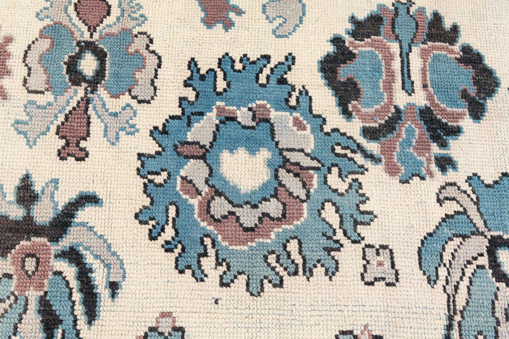 7' 5 x 10' 1 Hand Knotted Oushak Wool Rug