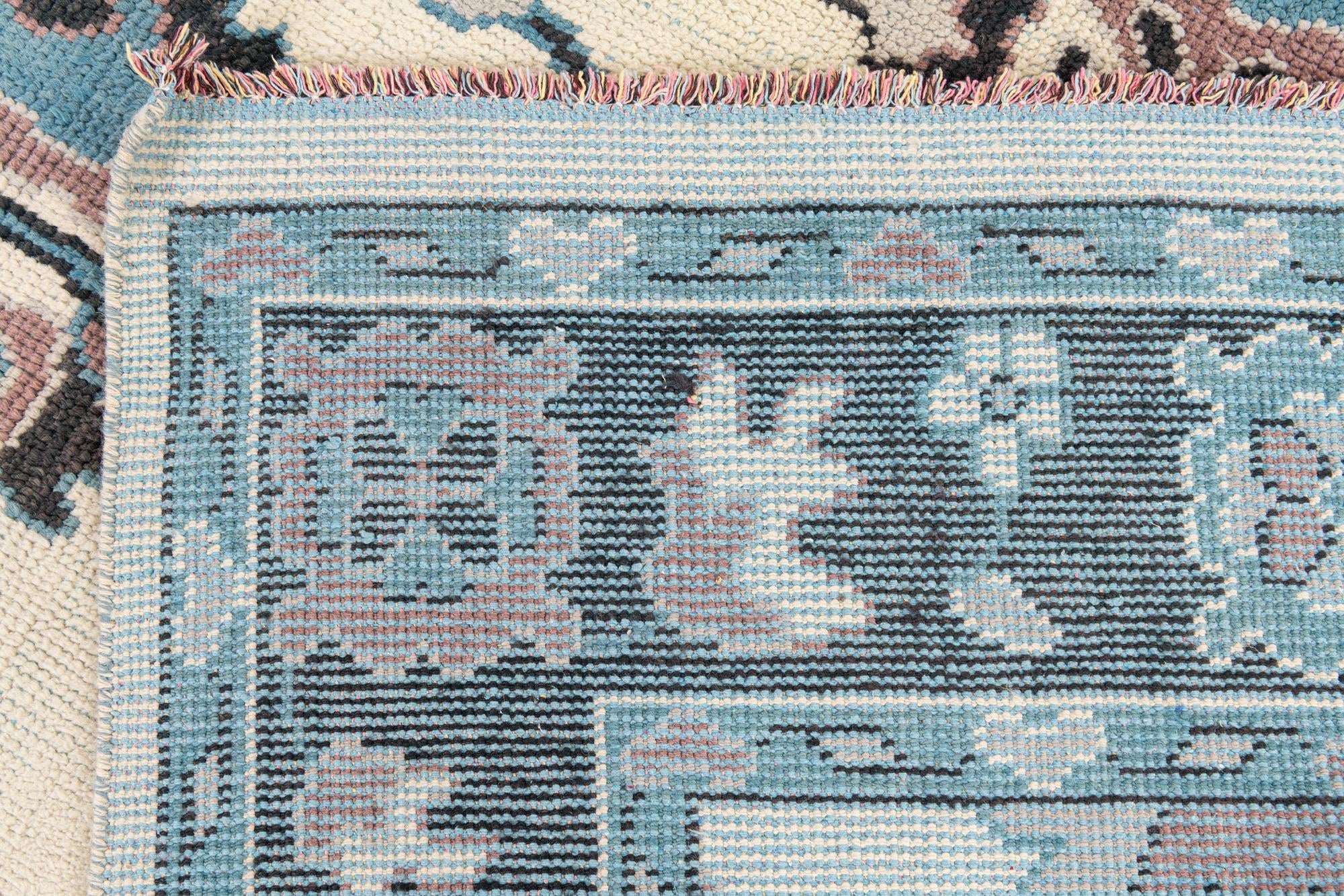 7' 5 x 10' 1 Hand Knotted Oushak Wool Rug