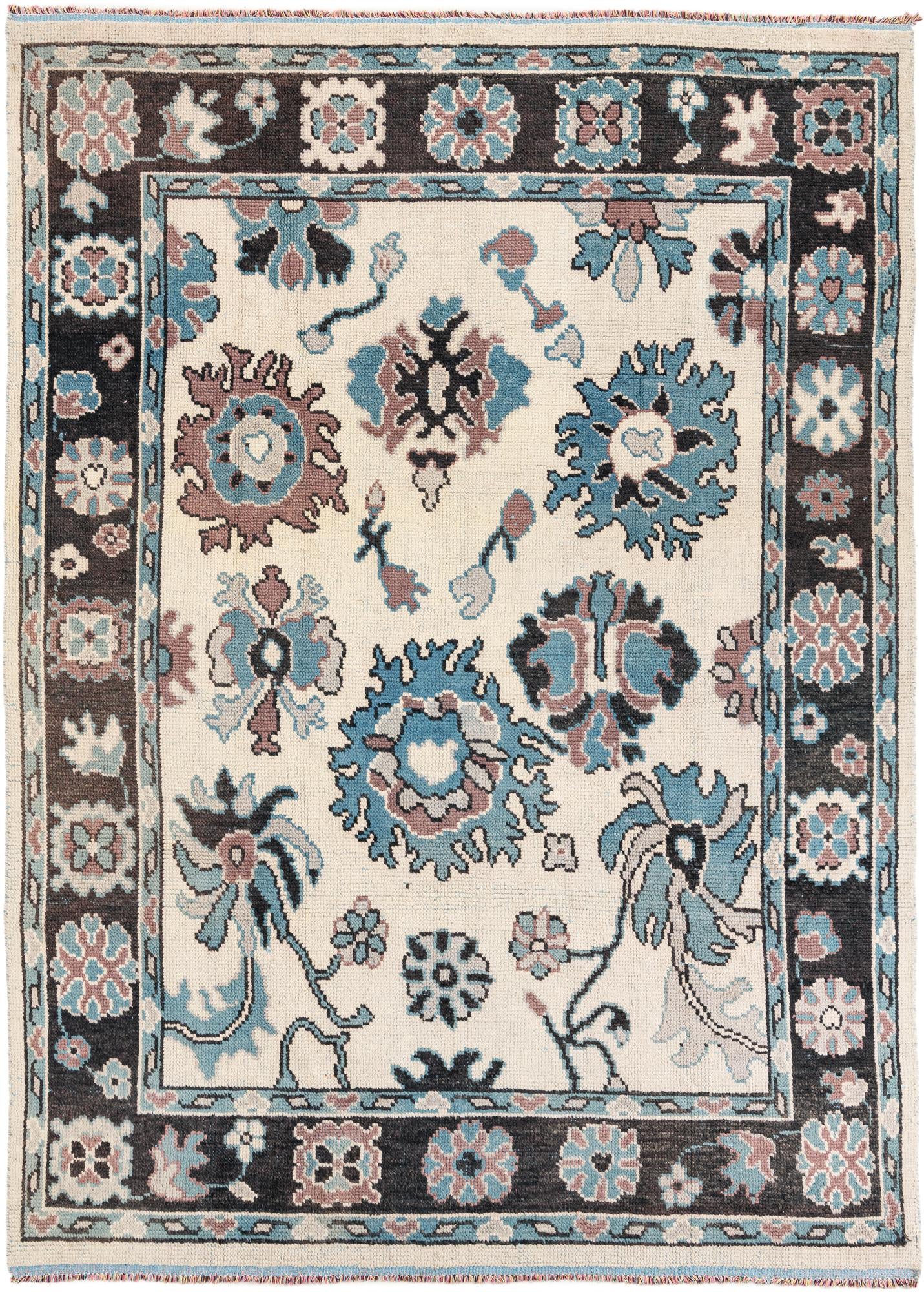 7' 5 x 10' 1 Hand Knotted Oushak Wool Rug