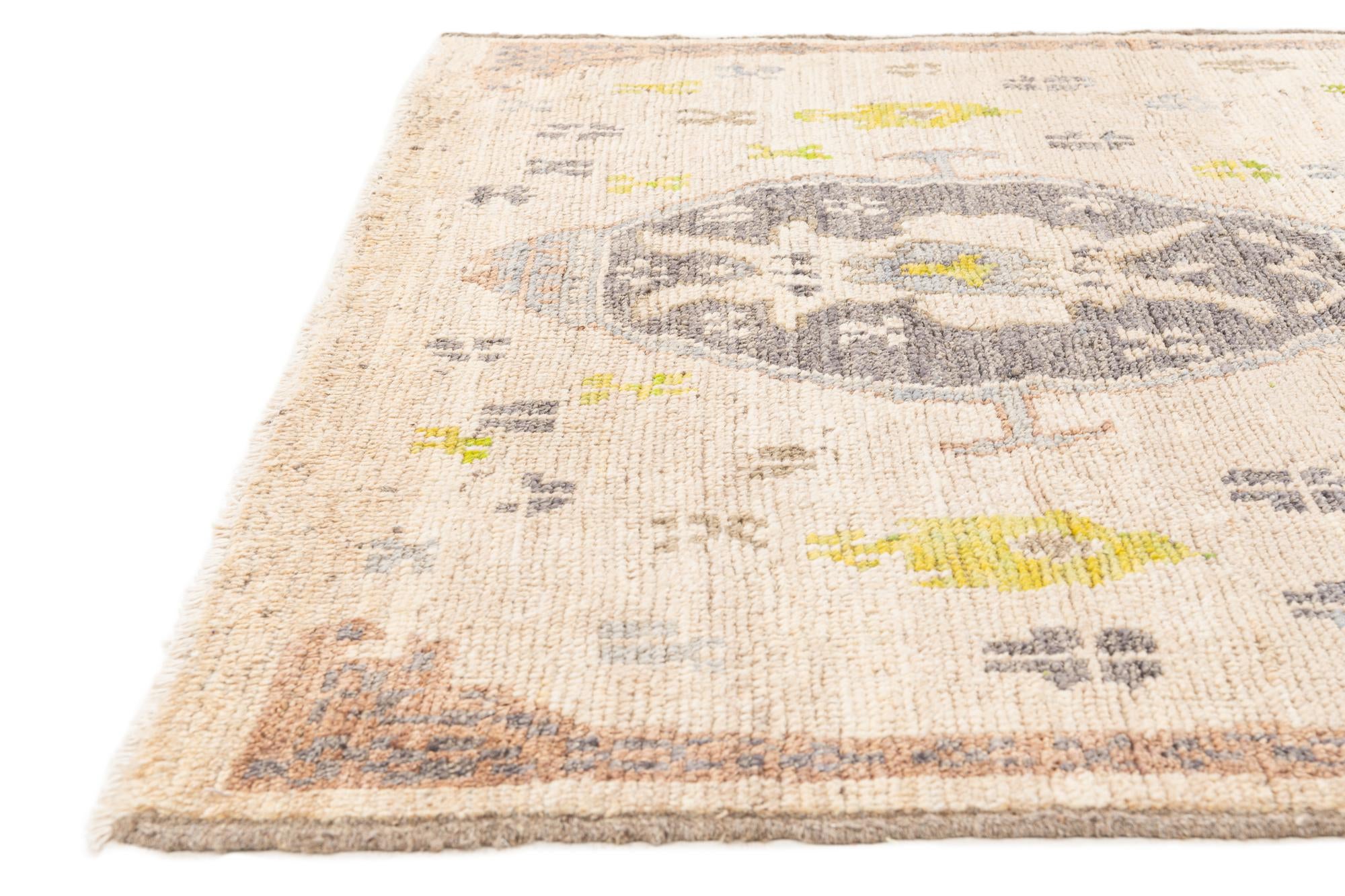 6' 2 x 9' 10 Hand Knotted Oushak Wool Rug