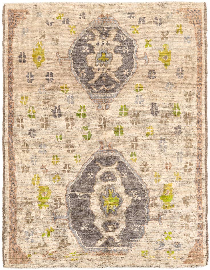 Detail image of 6' 2 x 9' 10 Hand Knotted Oushak Wool Rug