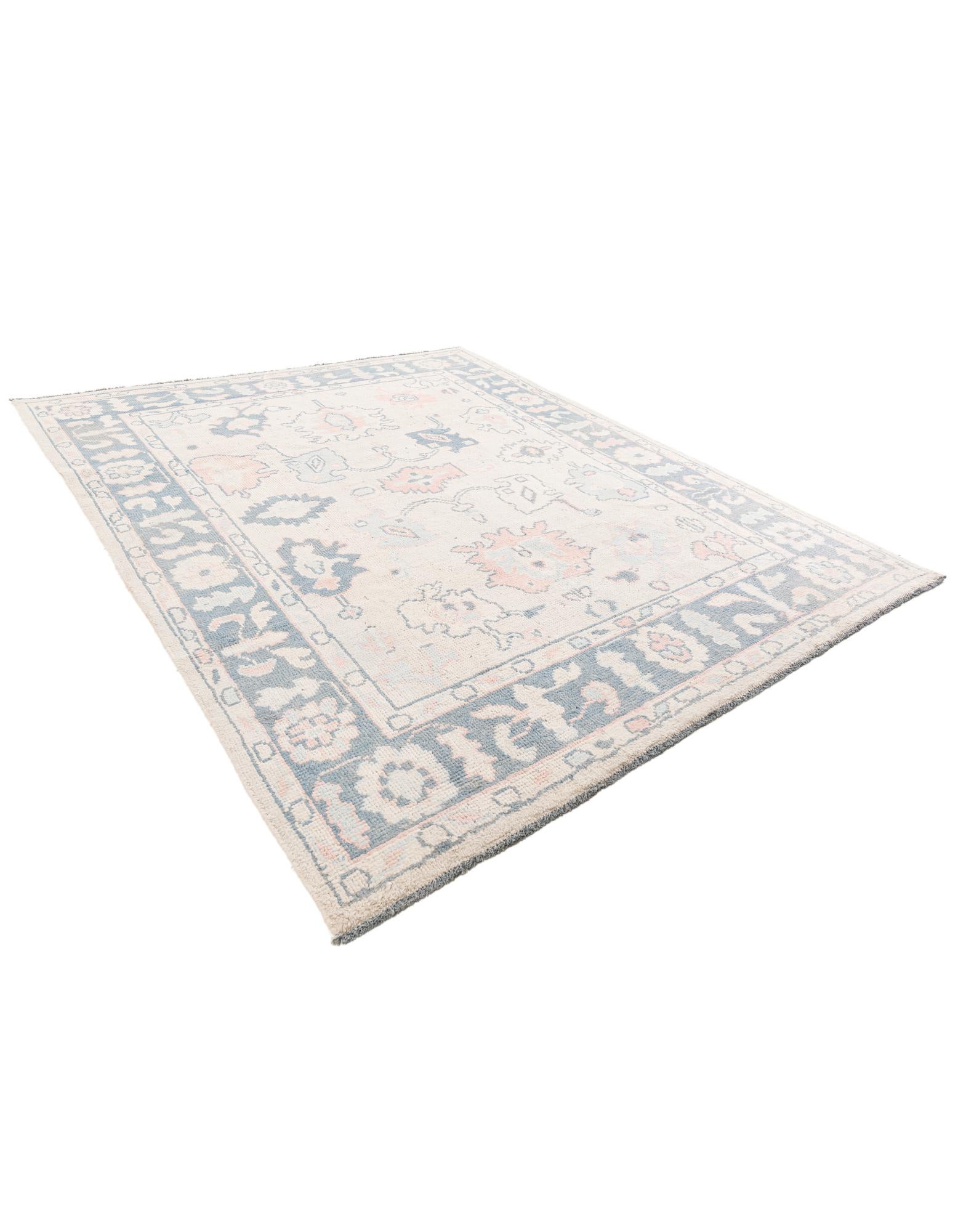 8' 1 x 9' 10 Hand Knotted Oushak Wool Rug
