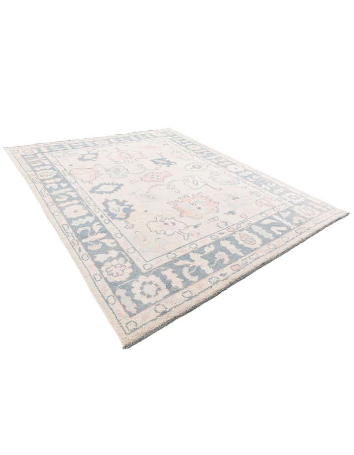 8' 1 x 9' 10 Hand Knotted Oushak Wool Rug