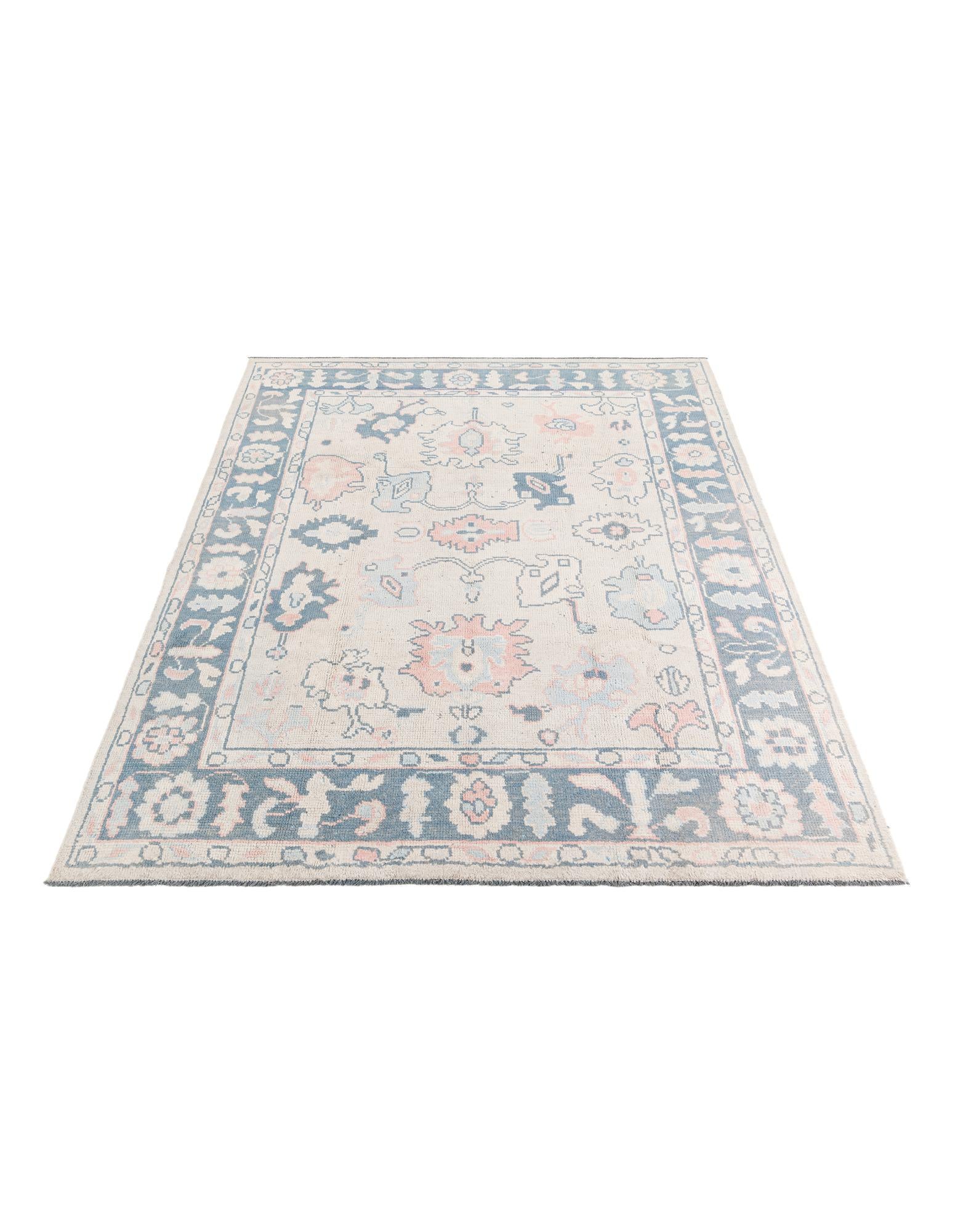 8' 1 x 9' 10 Hand Knotted Oushak Wool Rug