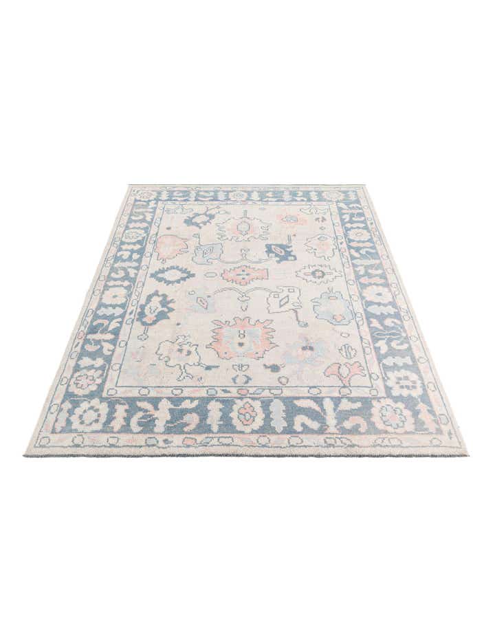 8' 1 x 9' 10 Hand Knotted Oushak Wool Rug