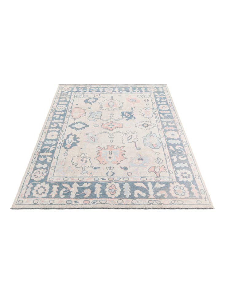 Detail image of 8' 1 x 9' 10 Hand Knotted Oushak Wool Rug