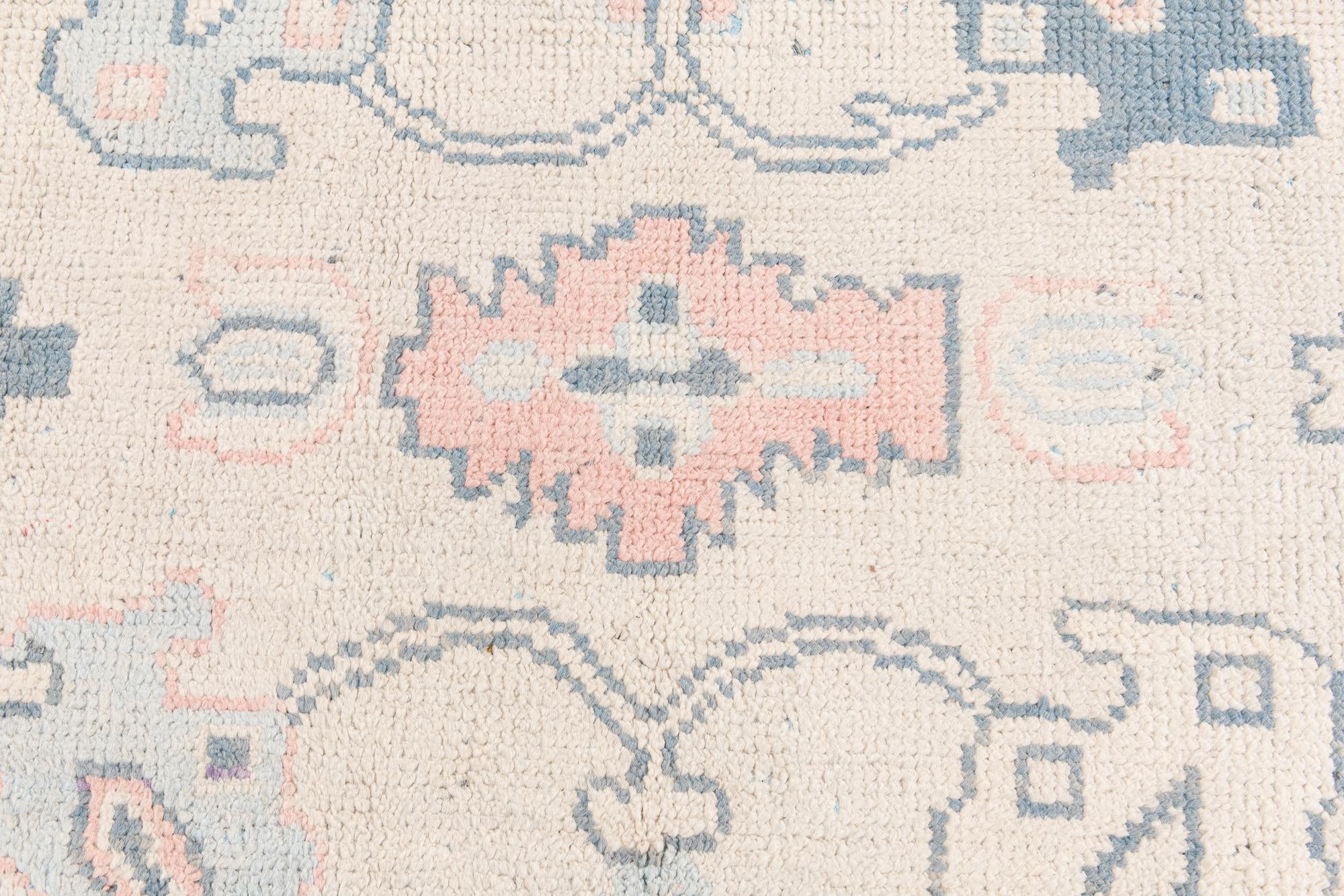 8' 1 x 9' 10 Hand Knotted Oushak Wool Rug