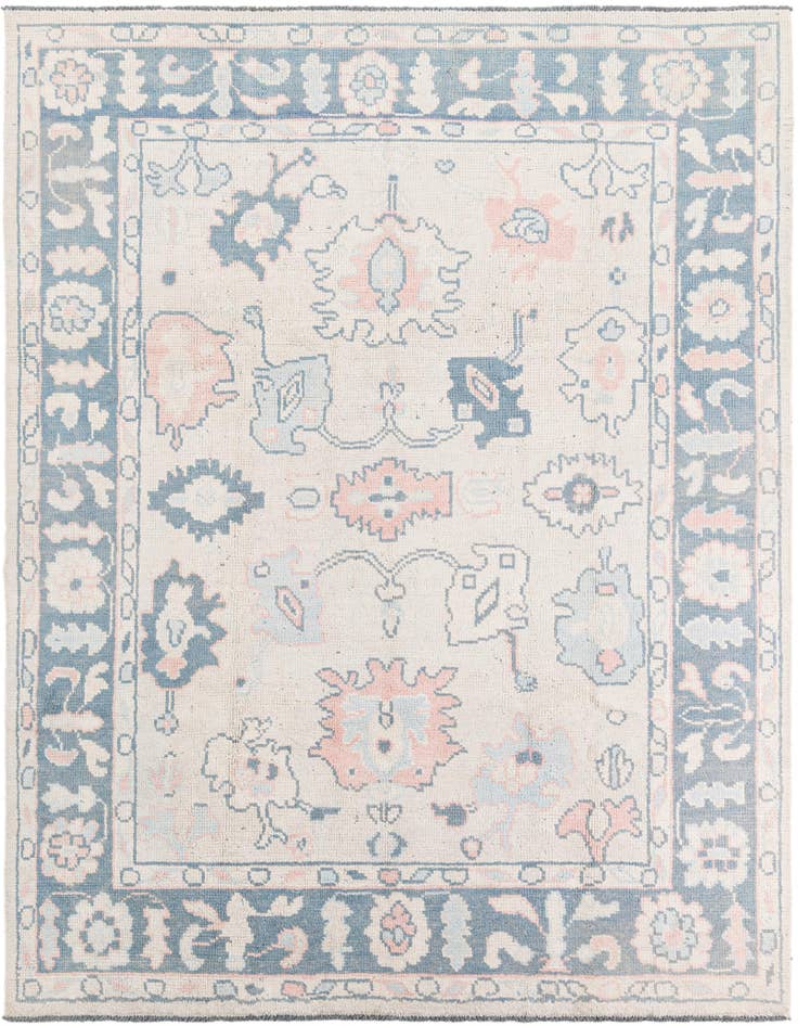Detail image of 8' 1 x 9' 10 Hand Knotted Oushak Wool Rug