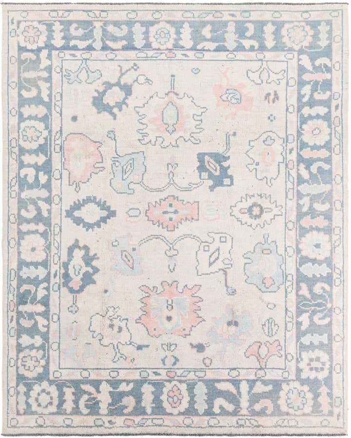 8' 1 x 9' 10 Hand Knotted Oushak Wool Rug