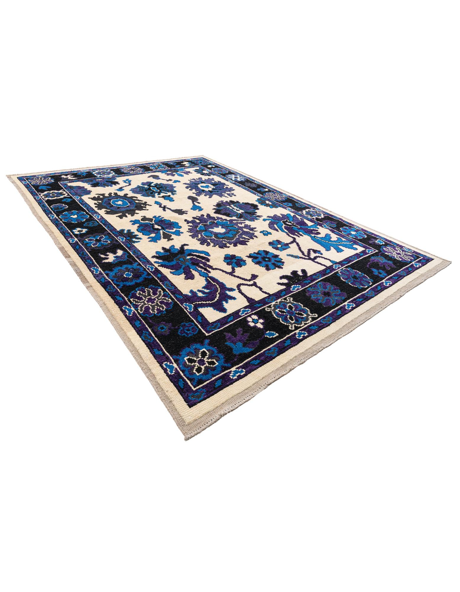 9' 3 x 12' 9 Hand Knotted Oushak Wool Rug
