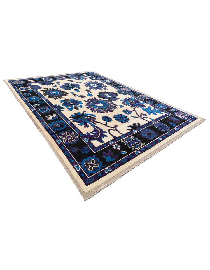 9' 3 x 12' 9 Hand Knotted Oushak Wool Rug