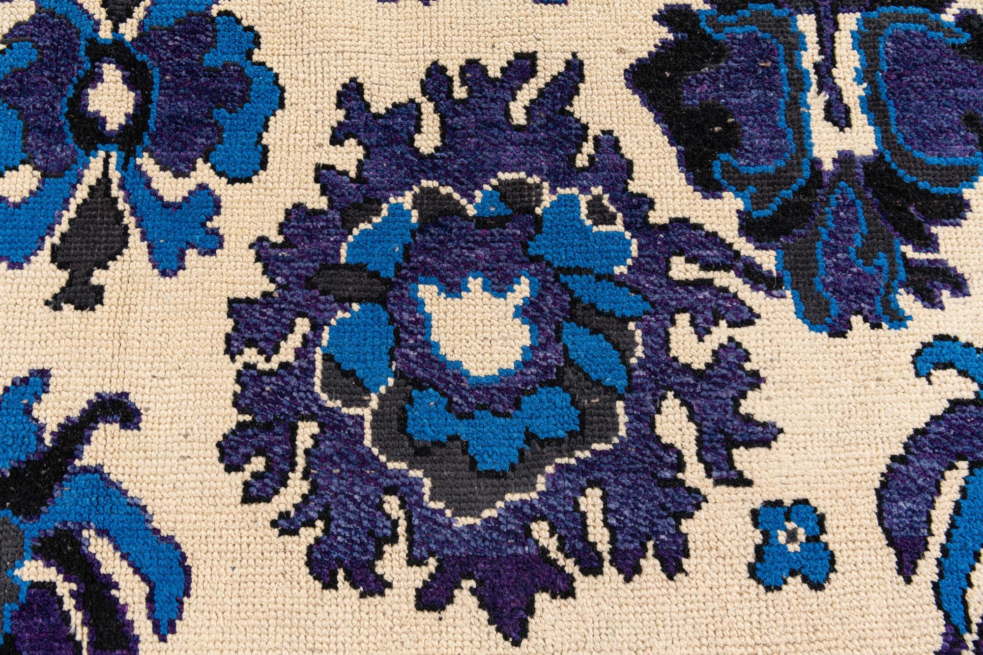 9' 3 x 12' 9 Hand Knotted Oushak Wool Rug