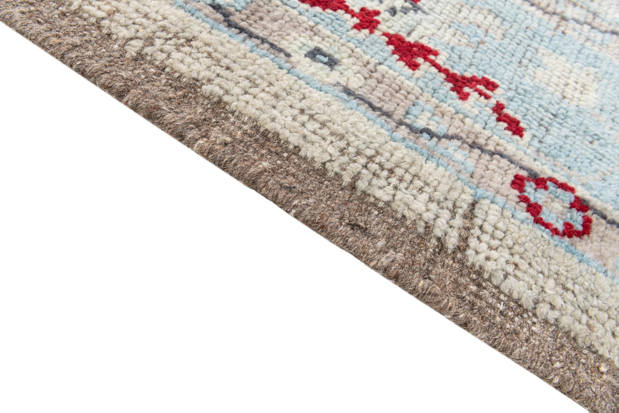 9' 5 x 11' 7 Hand Knotted Oushak Wool Rug