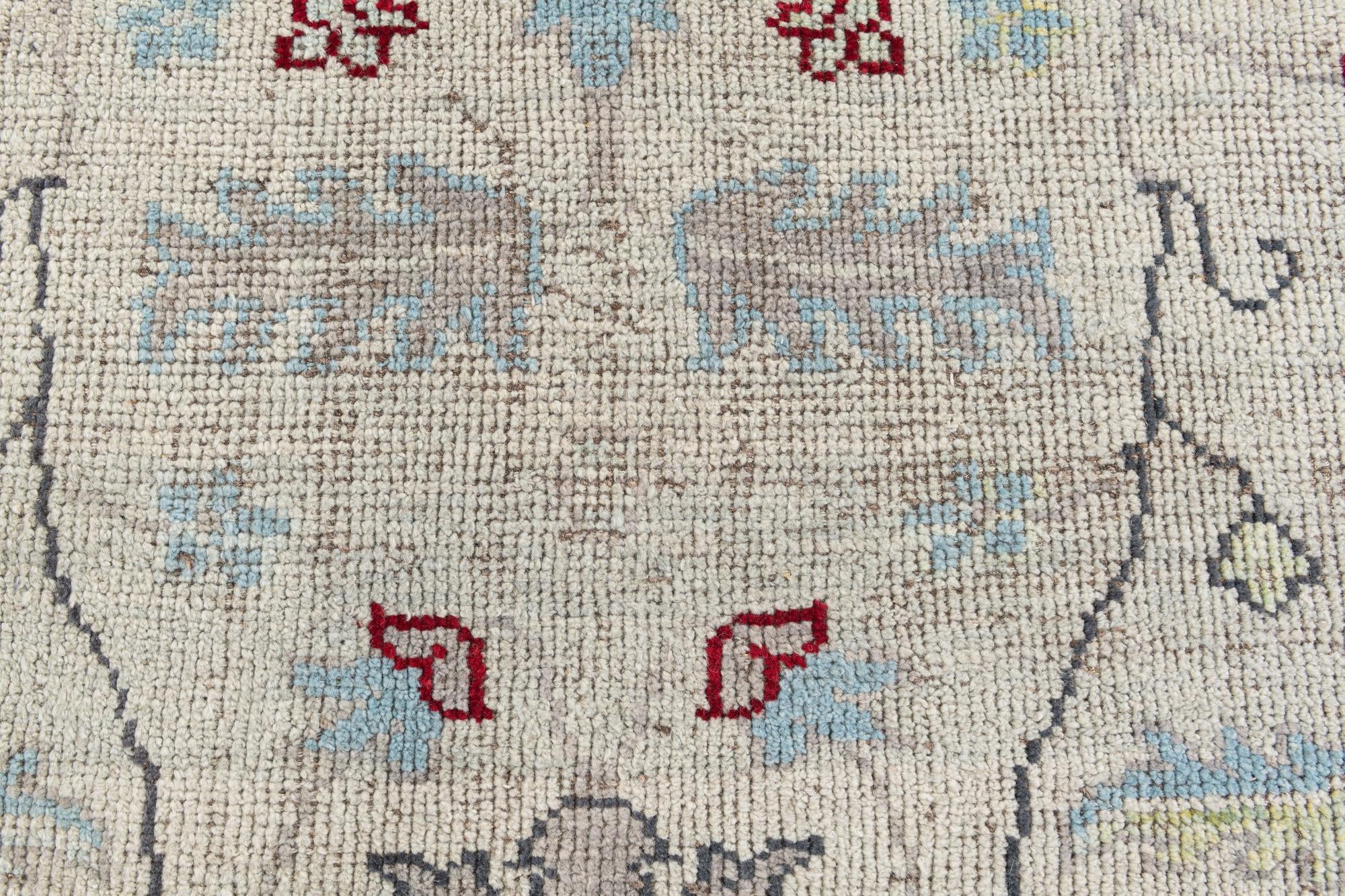 9' 5 x 11' 7 Hand Knotted Oushak Wool Rug