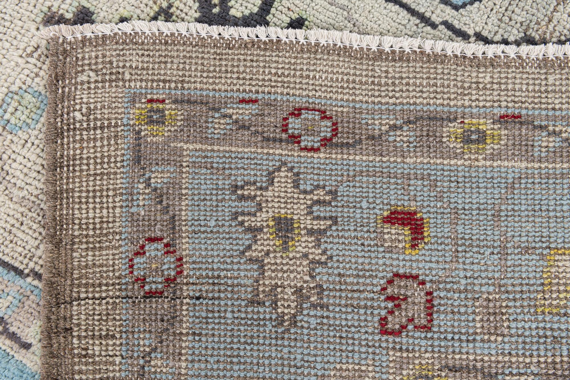 9' 5 x 11' 7 Hand Knotted Oushak Wool Rug