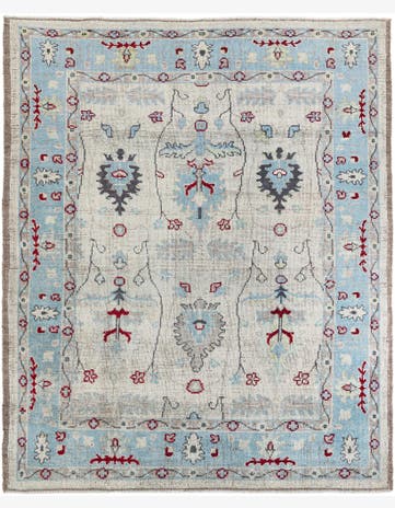 9' 5 x 11' 7 Hand Knotted Oushak Wool Rug