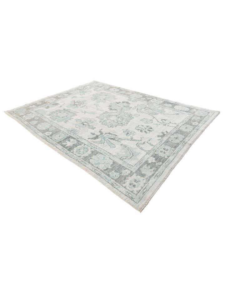 7' 9 x 9' 10 Hand Knotted Oushak Wool Rug