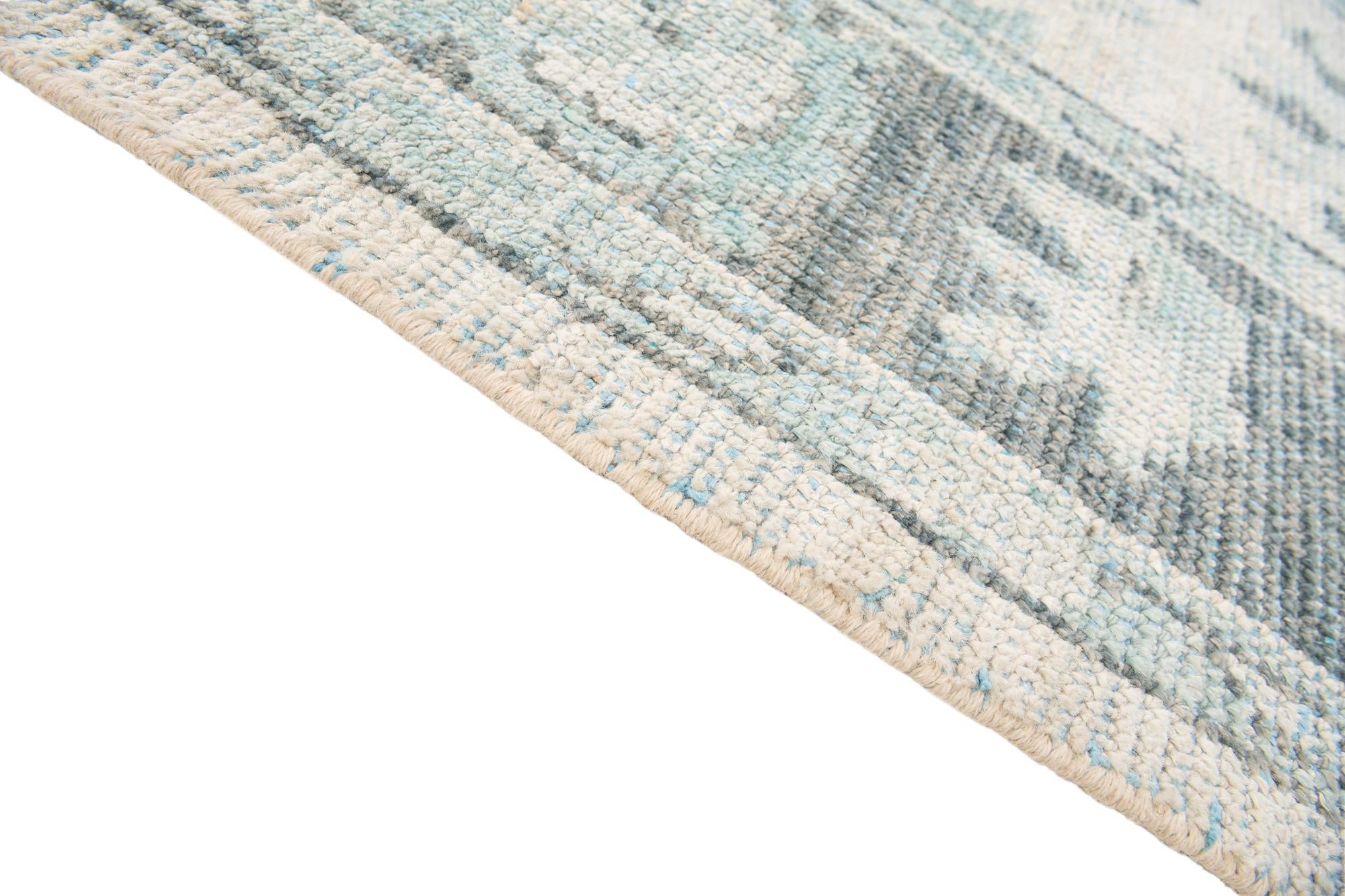 7' 9 x 9' 10 Hand Knotted Oushak Wool Rug