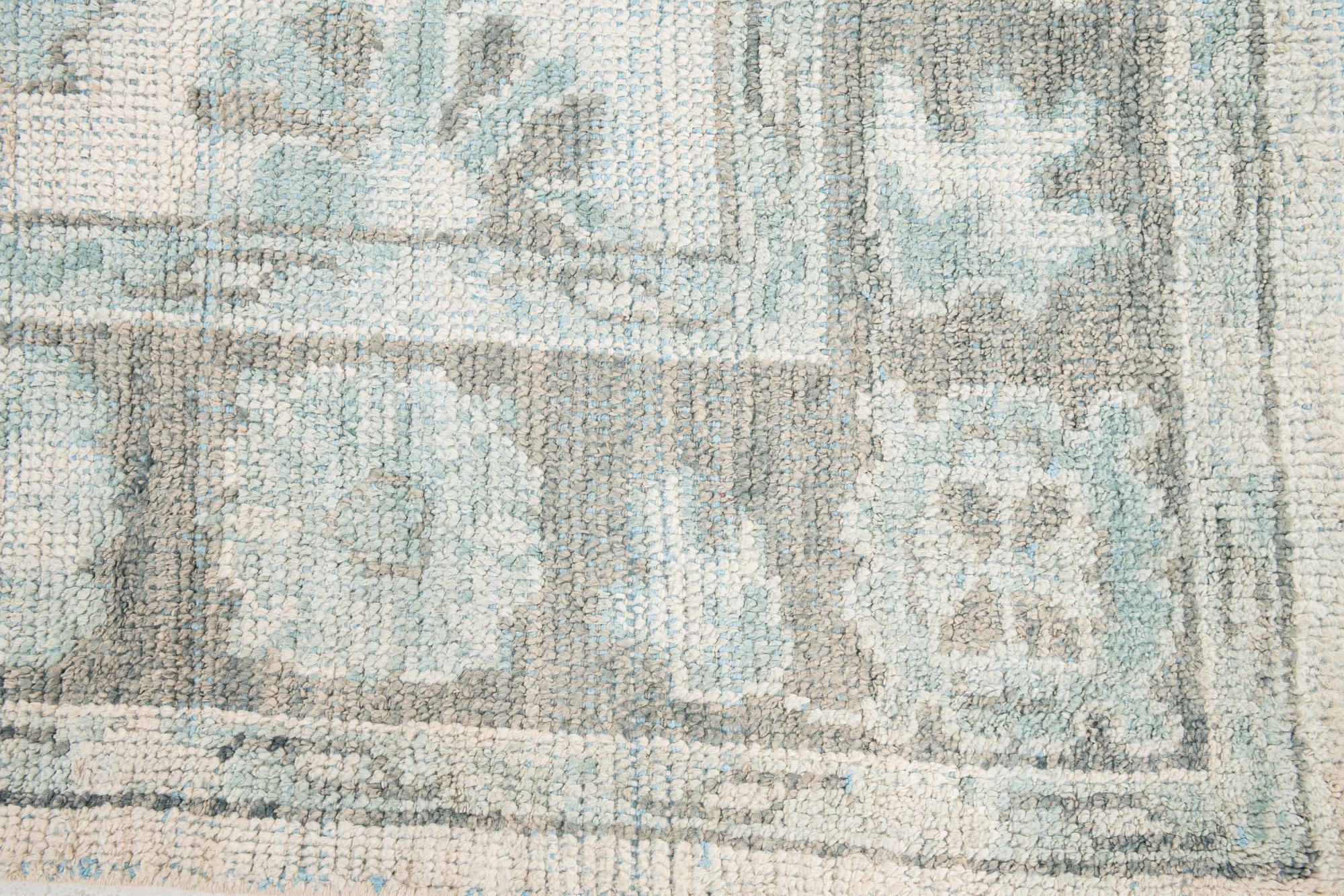 7' 9 x 9' 10 Hand Knotted Oushak Wool Rug
