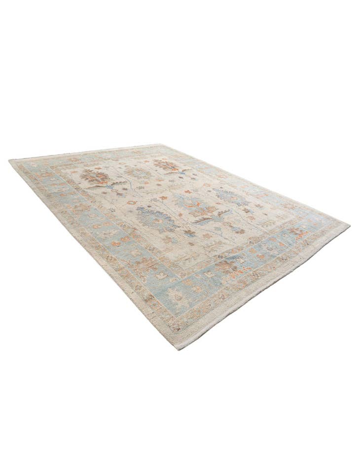 Detail image of 9' 2 x 12' 2  Hand Knotted Oushak Wool Rug