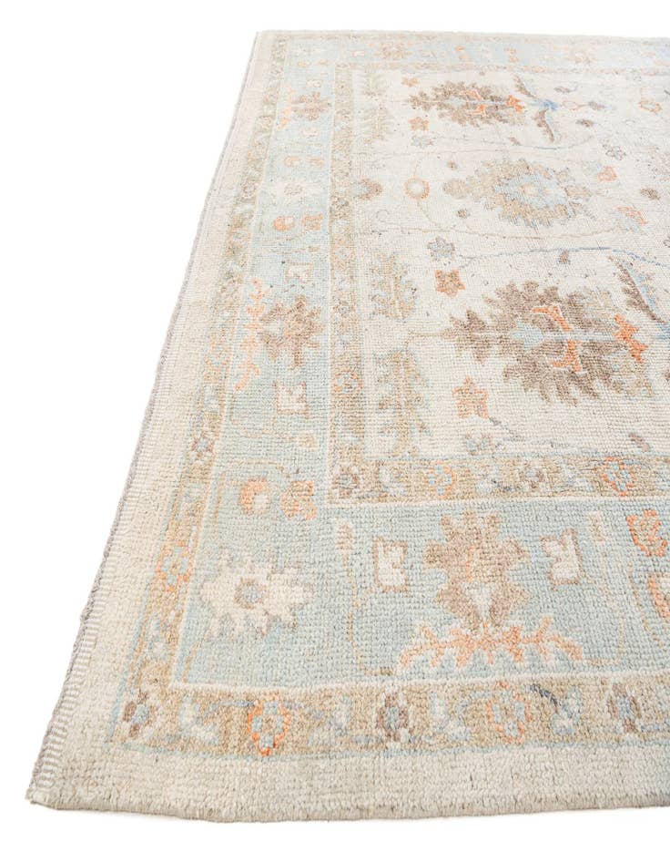 Detail image of 9' 2 x 12' 2 Hand Knotted Oushak Wool Rug
