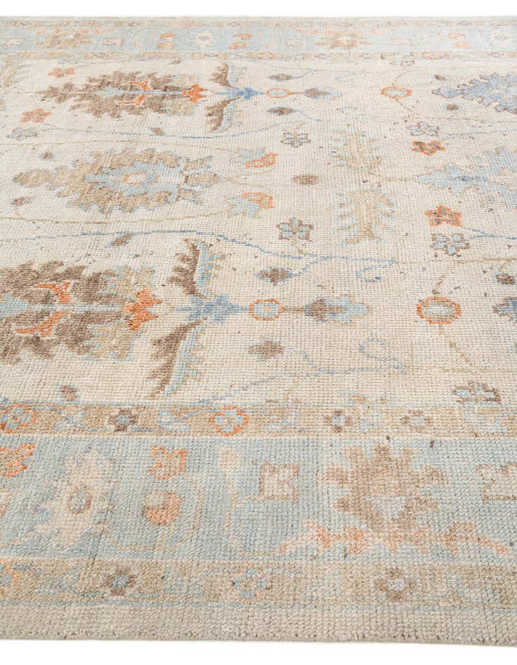 Detail image of 9' 2 x 12' 2 Hand Knotted Oushak Wool Rug
