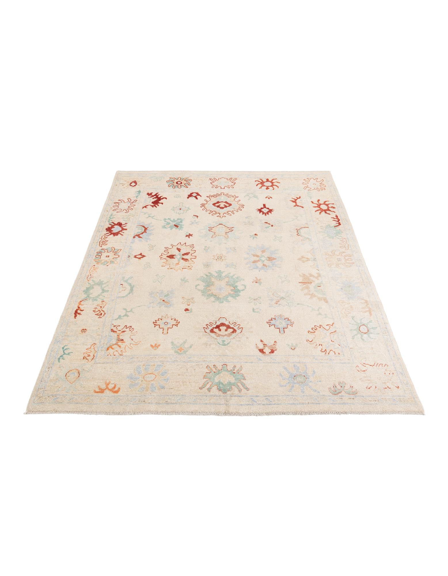 8' x 9' 8 Hand Knotted Oushak Wool Rug